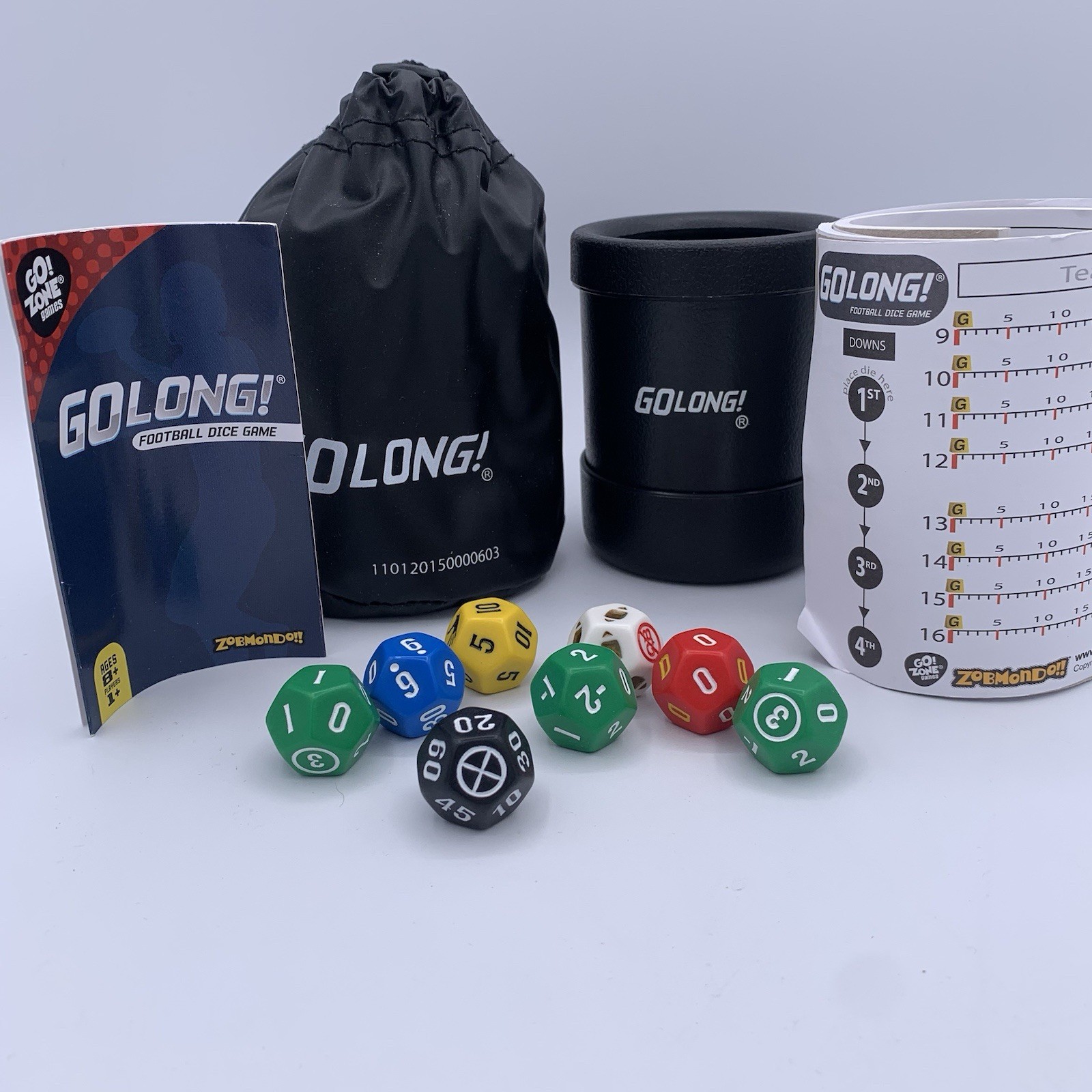 GoLong! Football Dice Game Travel Edition Zobmondo 2012 Family Fun NFL Fan Game