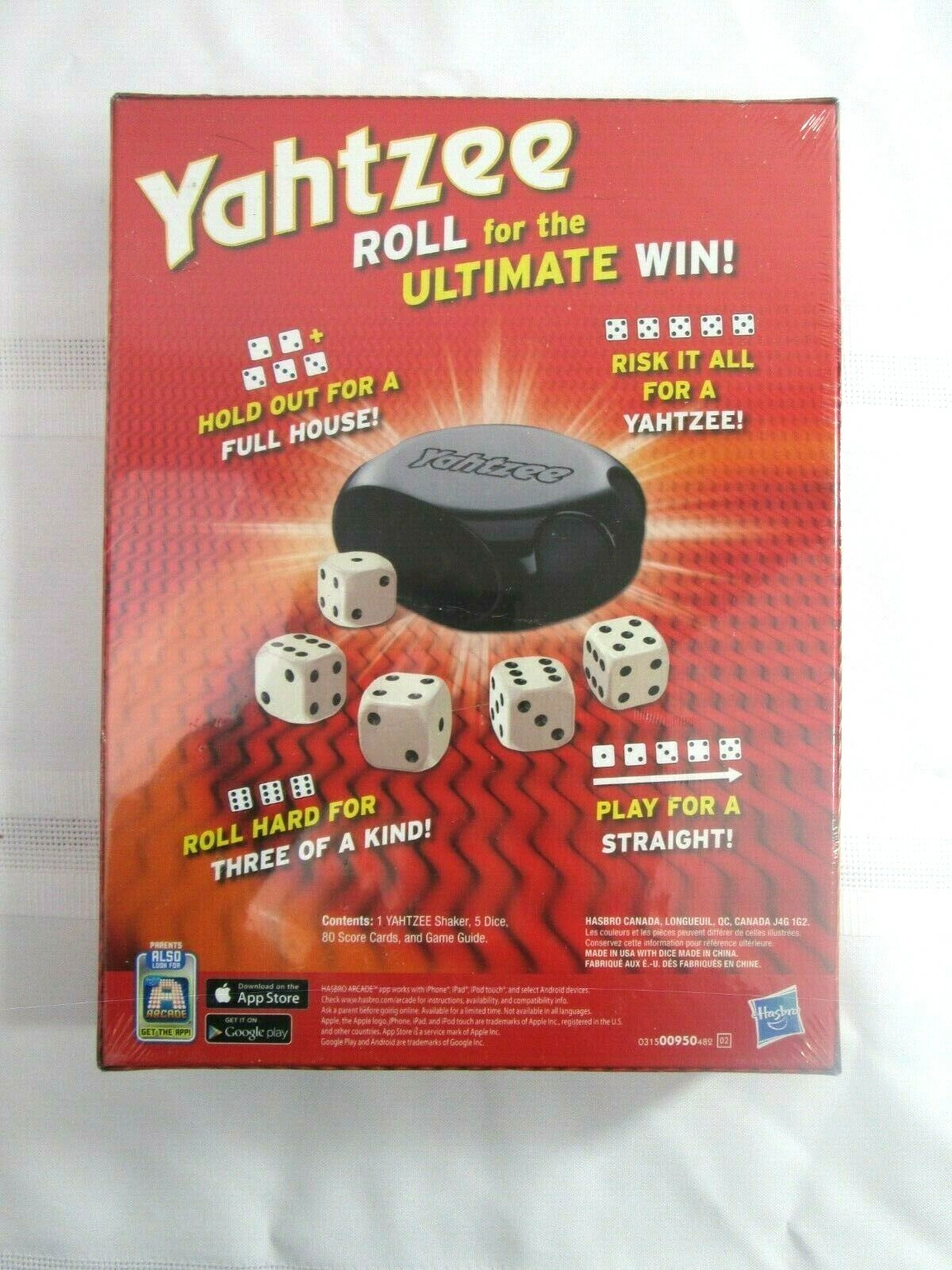 Yahtzee Dice Game 2014 New In Box Sealed Complete Hasbro 2 Player Ages 8 & Up