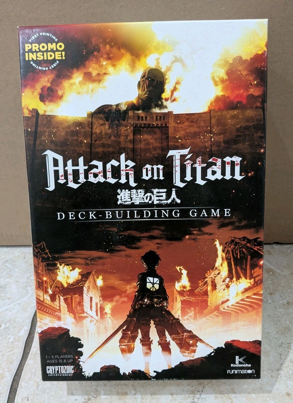 Attack on Titan Deck Building Board Game Cryptozoic – Used, CIB