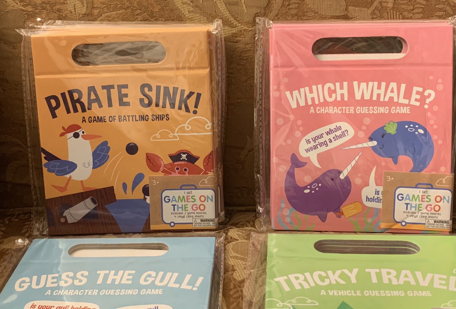 Games On The Go Pirate Sink, Which Wale, Guess The Gull & Tricky Travel Lot of 7