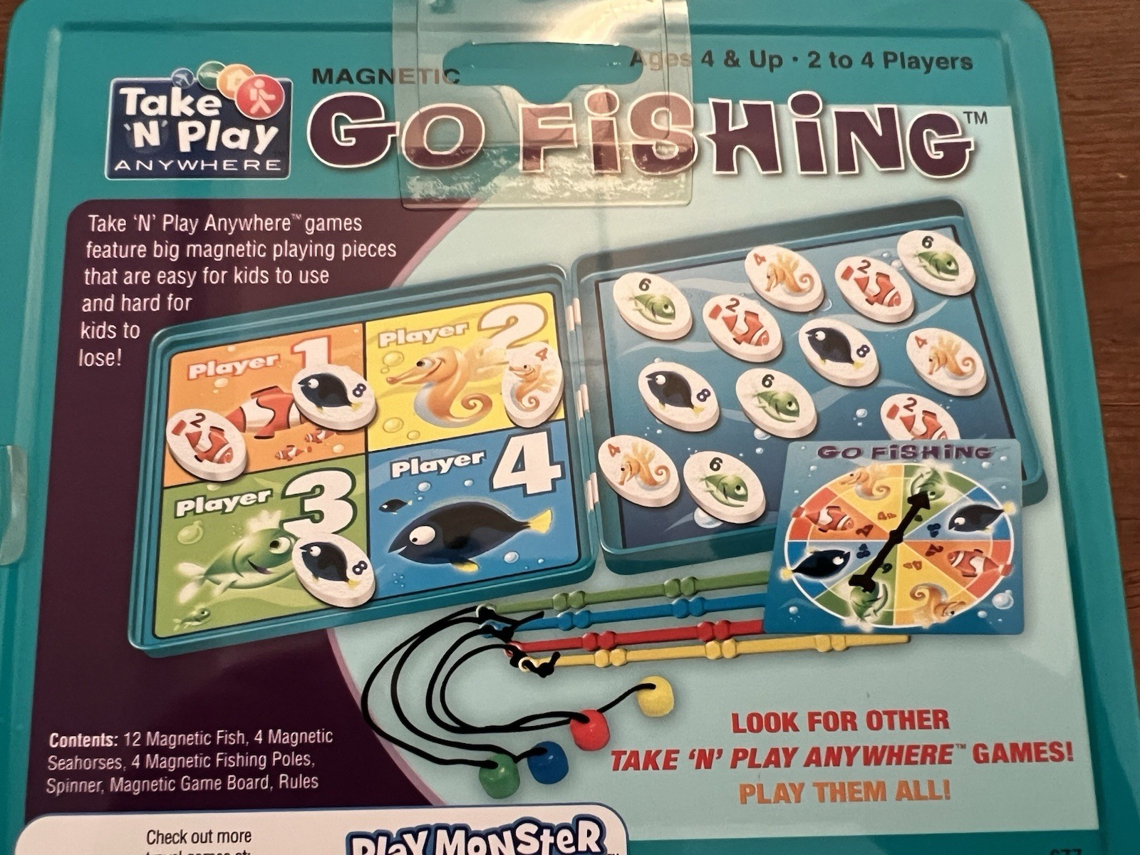 Go Fishing Magnetic Game Take N Play Anywhere Play Monster 2-4 Players Ages 4+