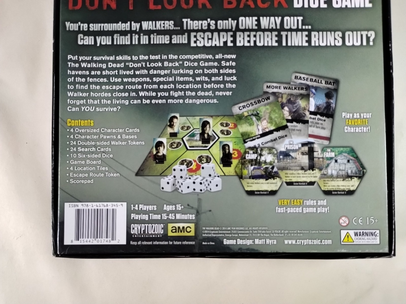 AMC The Walking Dead Don’t Look Back Zombie Dice Game New Open Box