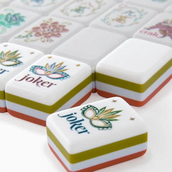 NEW! Vibrant Layered Mahjong Tiles – Full American Set 160Tiles – Orange acrylic