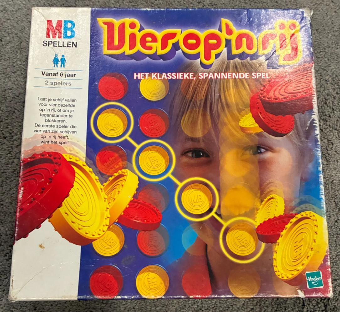 MB Spellen Vier Op’n Rij – Dutch Connect Four Milton Bradley – 100% COMPLETE!