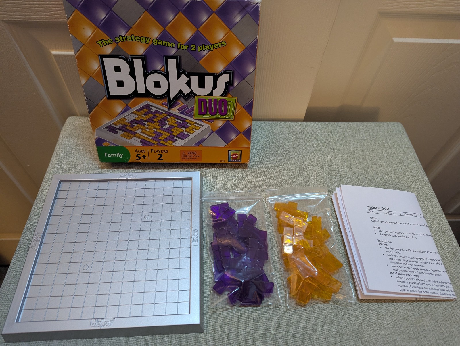 Mattel 2008 Blokus Duo Travel Board Game Fully Complete w/ 42 Tiles, Very Good