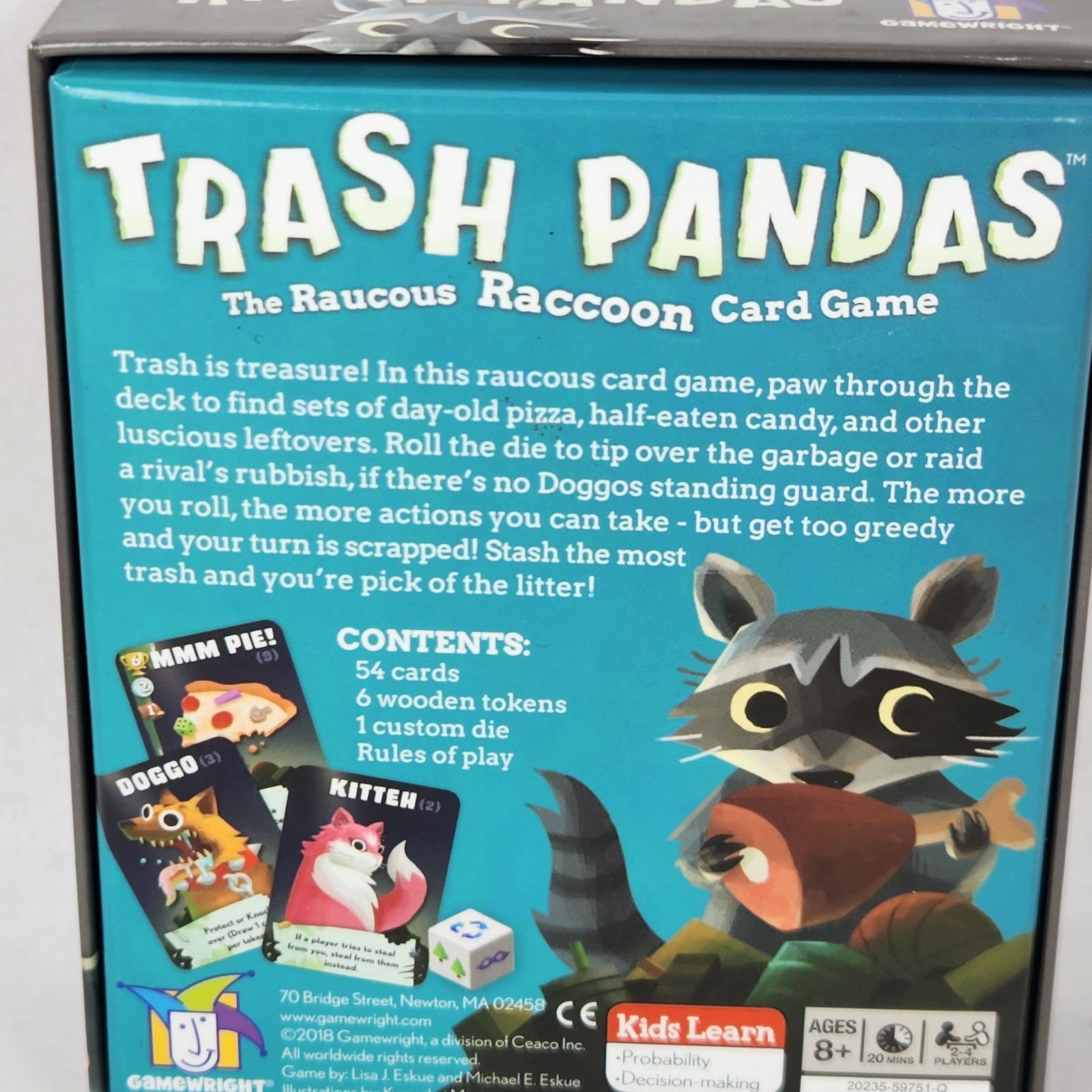 Trash Pandas The Raucous Raccoon Card Game Gamewright 2-4 Player 8+ COMPLETE