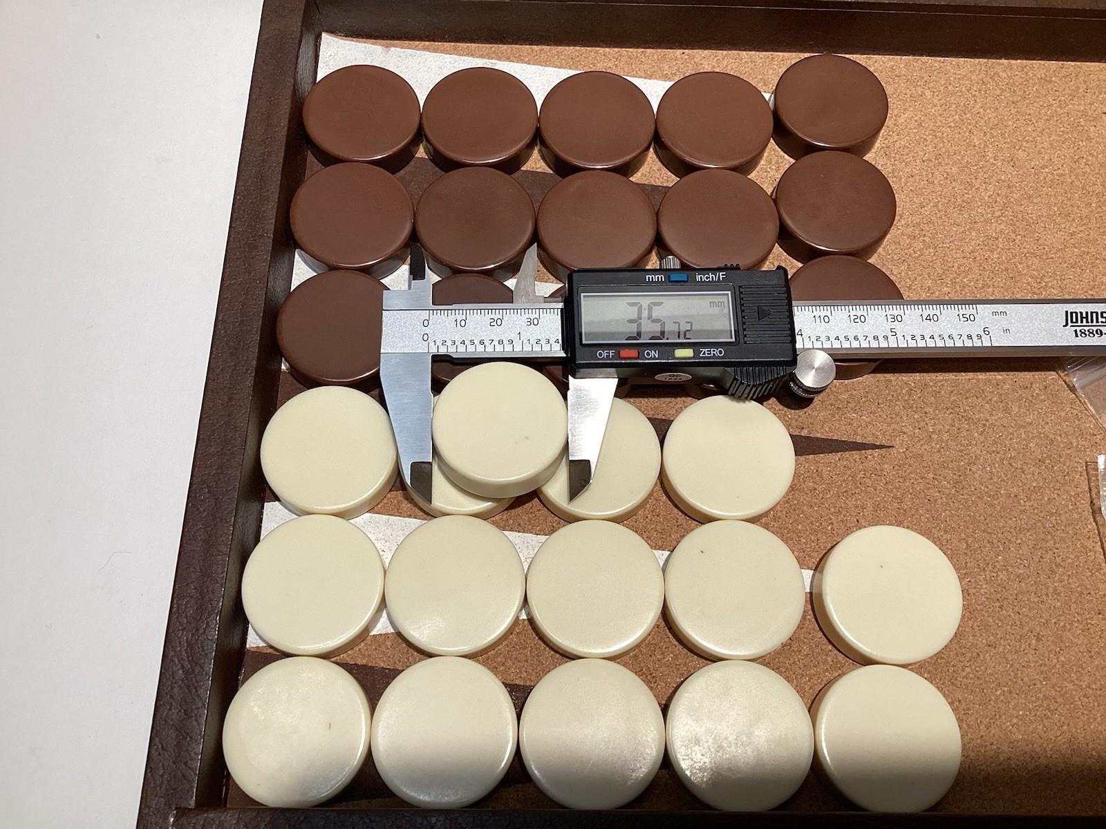 Cardinal Backgammon Set with 1.5″ Resin Beige & Brown Checkers- Nice Basic Set