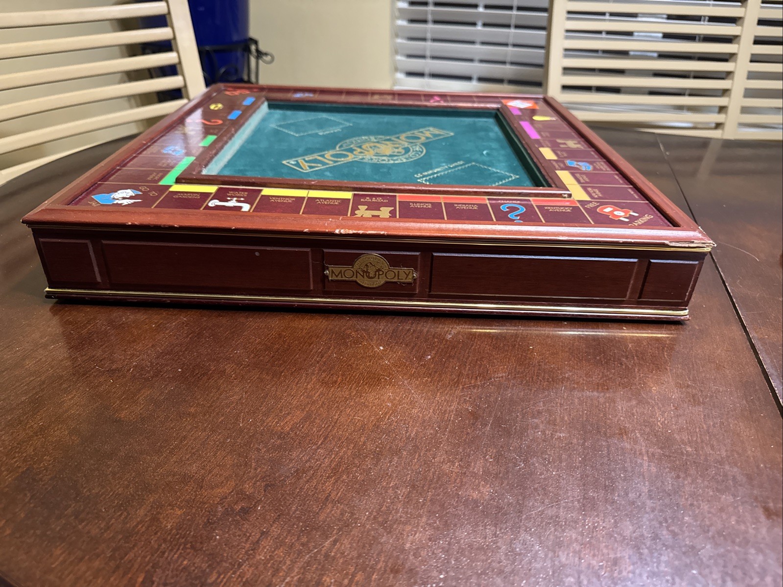 Monopoly Collector’s Edition Franklin Mint Wood Game Board w/ Standard Pieces