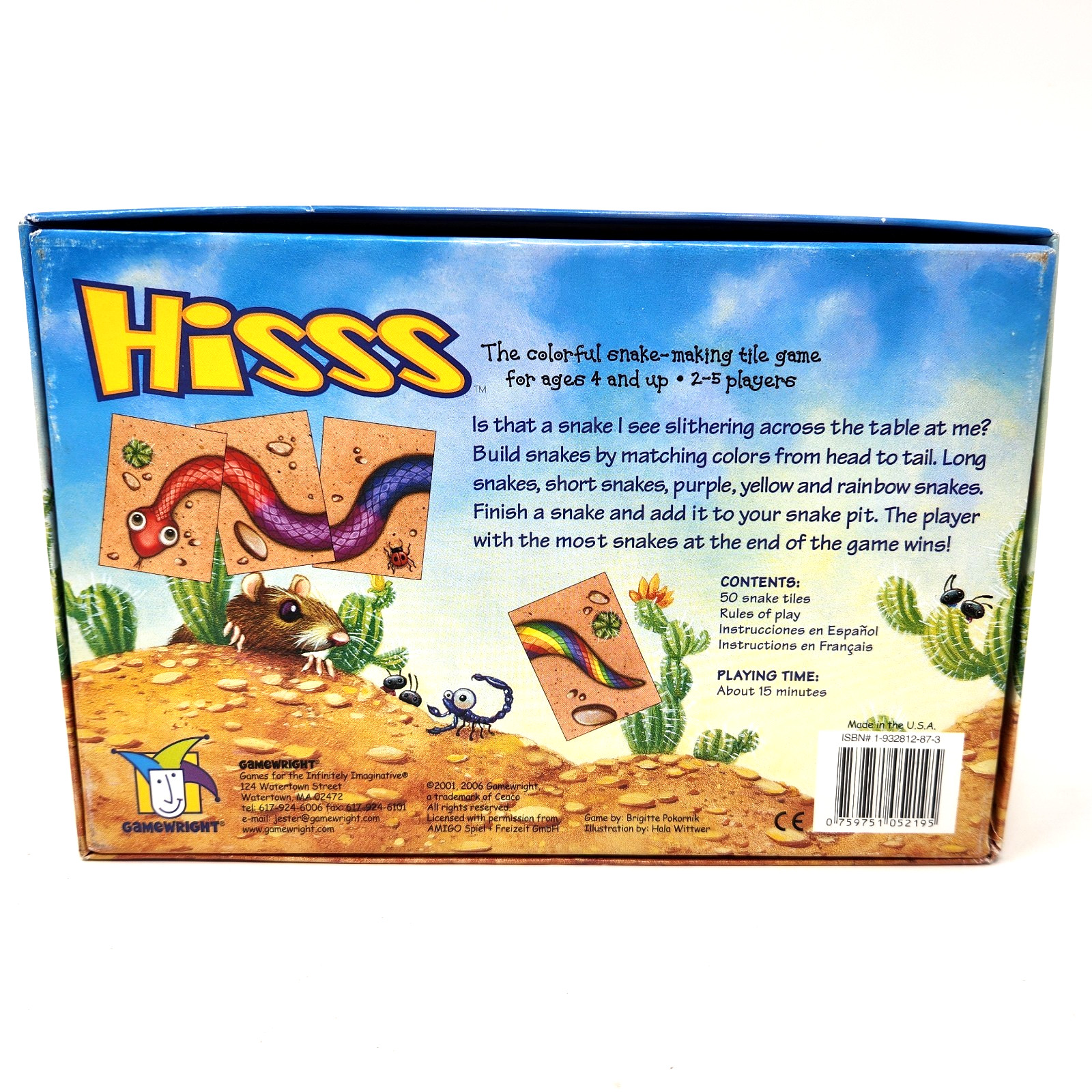 HISSS The Colorful Snake Making Tile Matching Game Gamewright 100% Complete