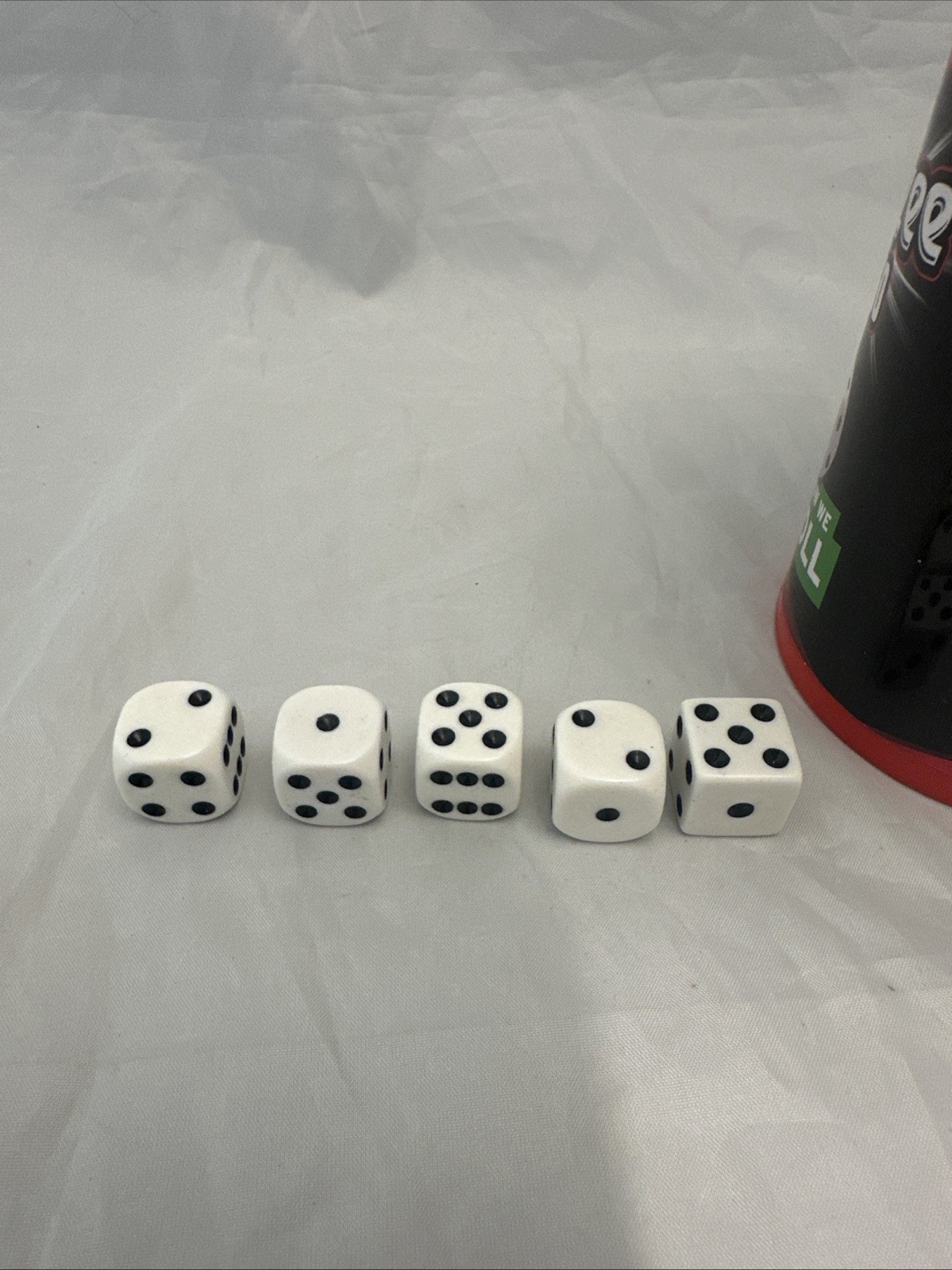 YAHTZEE TO GO TRAVEL GAME Container And 5 Dice – No Score Sheets Or Instructions