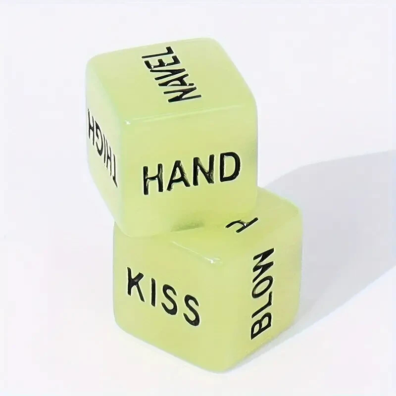 2pcs Glow In The Dark Sexy Dice For Couple, Intimate Anniversary, Valentines Day
