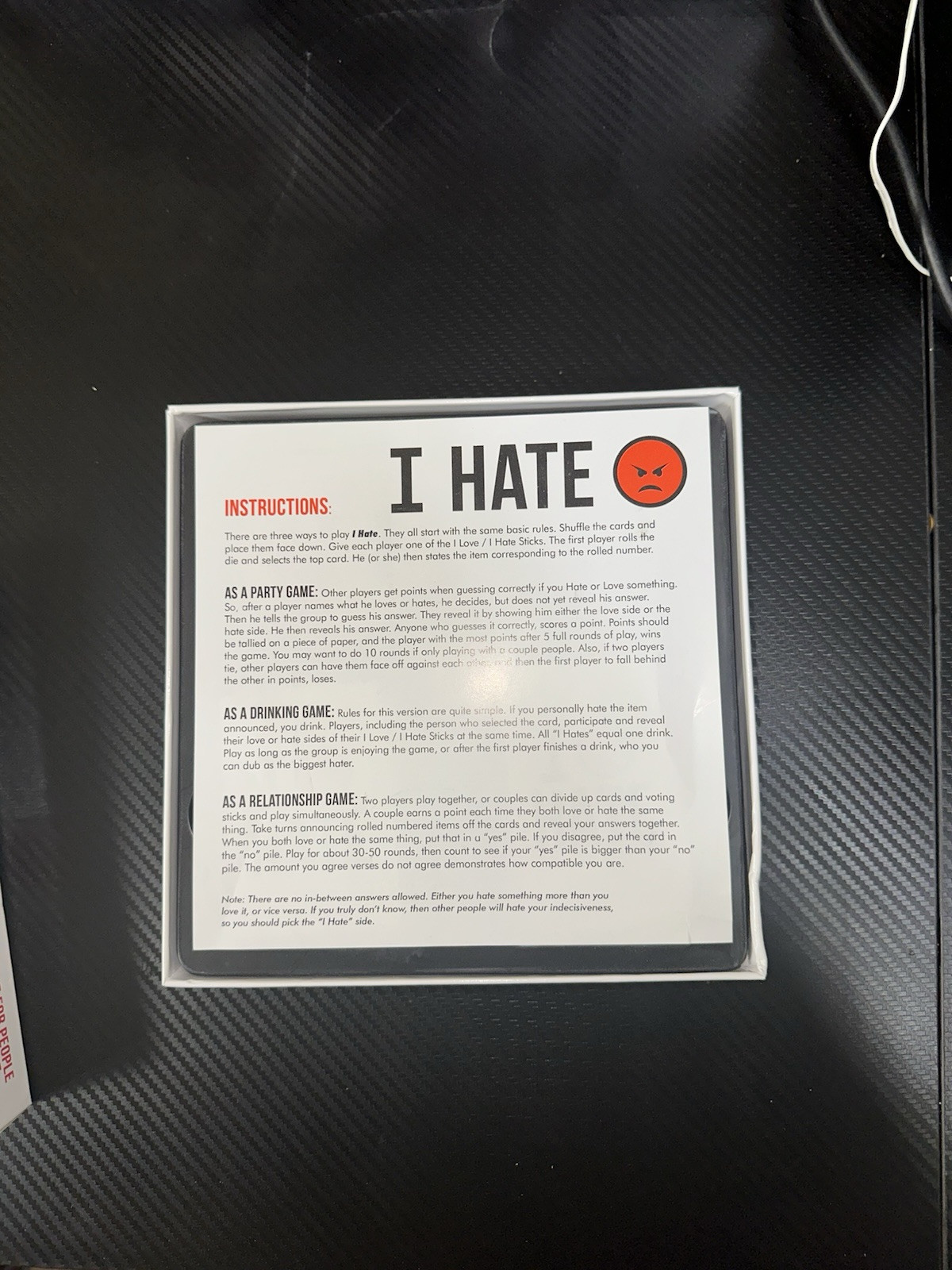 Kheper Boardgame I Hate – The Game for People Who Love to Hate Box NM