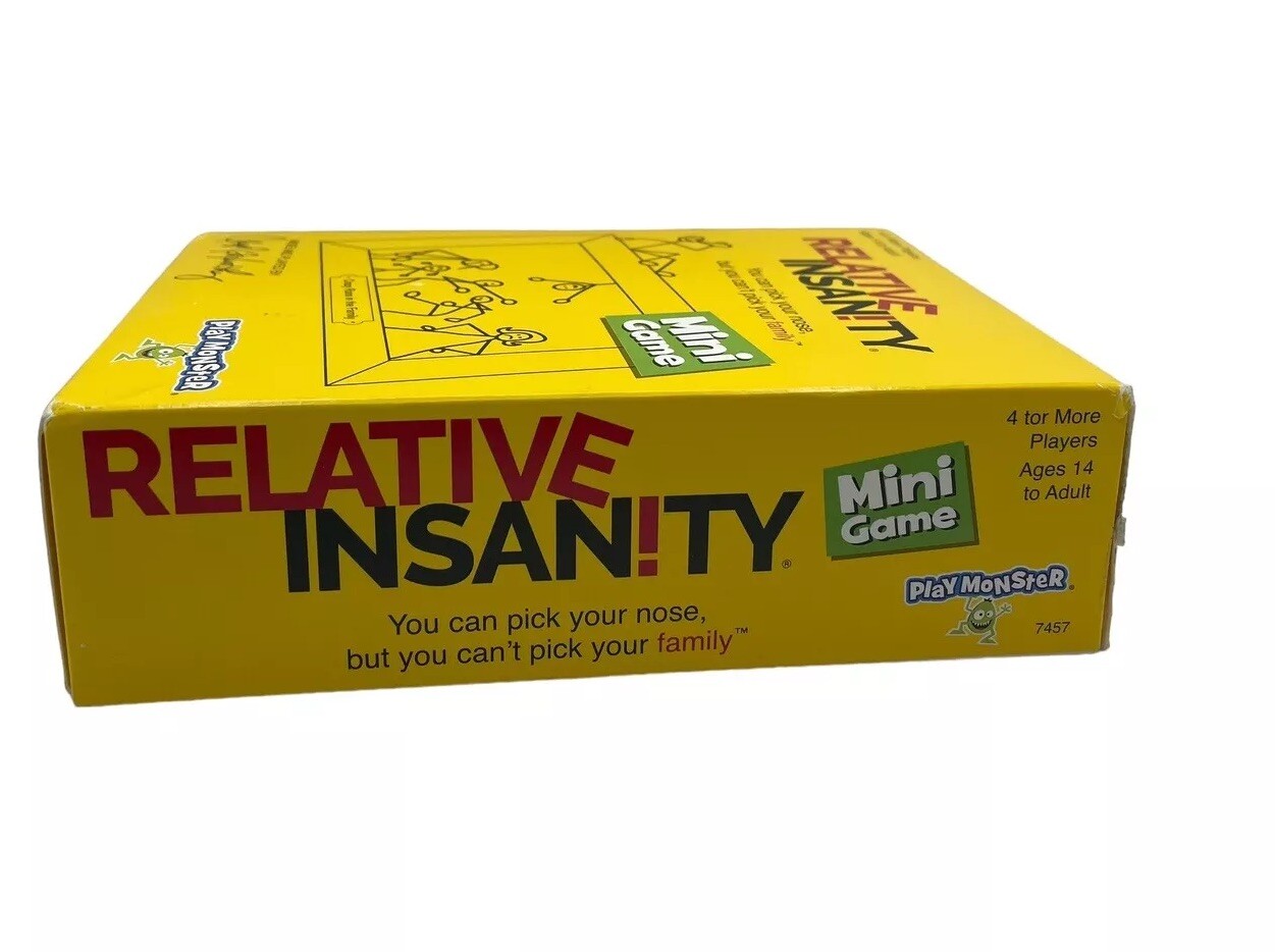 Relative Insanity Mini Game Ages 14 to Adult Requires 4+ Players – Travel Game