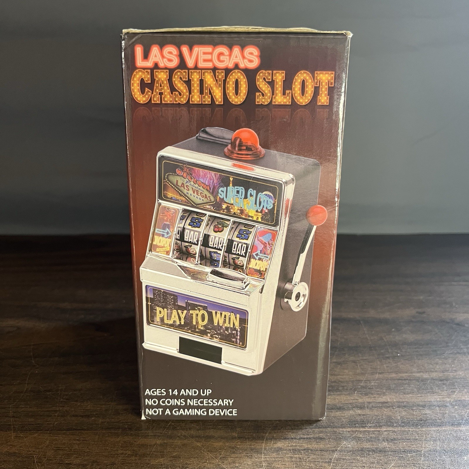 Mini Slot Machine Las Vegas With Winning Light And Sound Coin Bank New Open Box