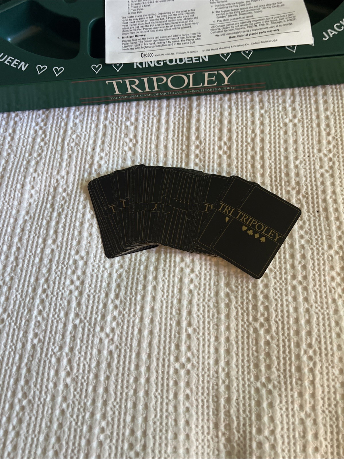 Vintage Cadaco Tripoley 300 Players Edition Board Game 1989 Michigan Rummy Poker
