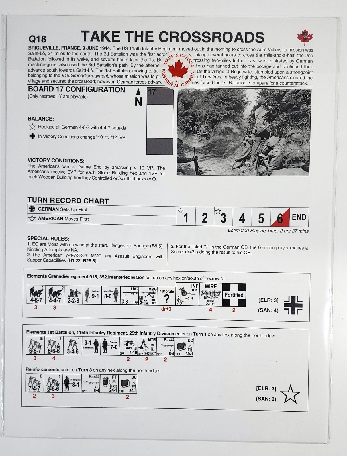 Quick 6 Scenario Pack I II III IV V NEW ASL Packs 1 2 3 4 5 Lone Canuck Pub