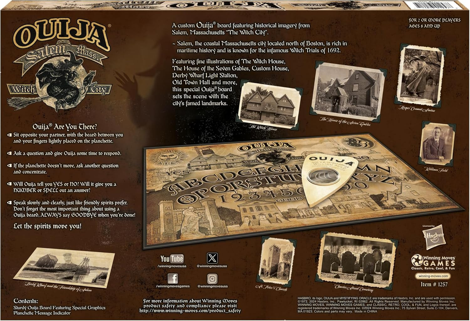 Ouija Salem Edition by Games USA, Spooky and Dark Special City Edition Ouija Bo