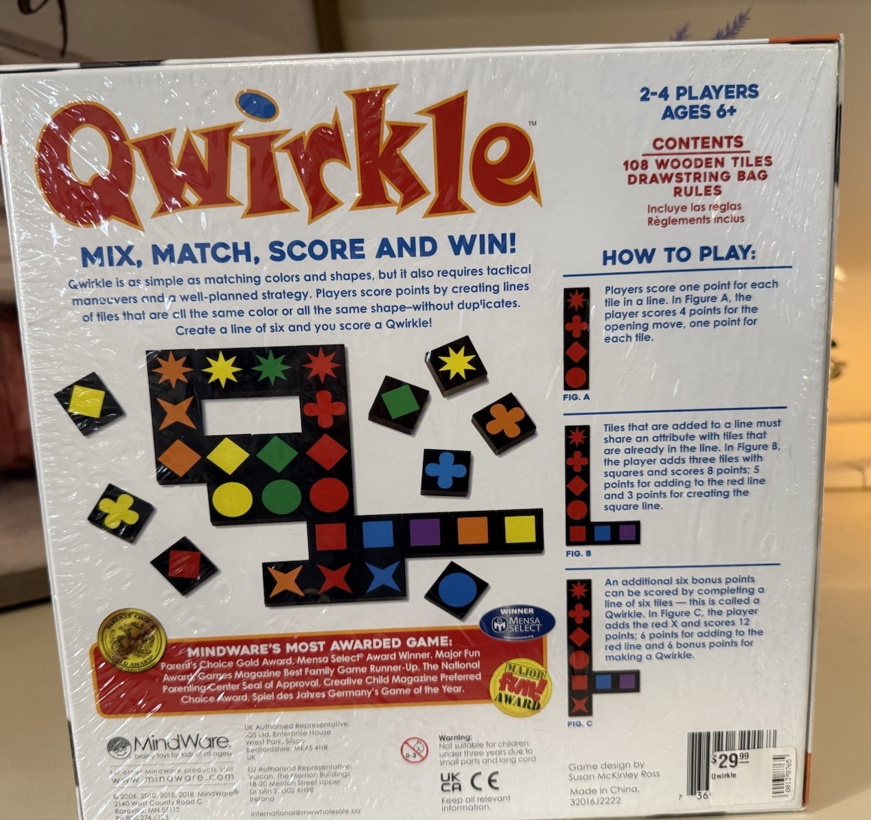 Qwirkle -MIX, MATCH, SCORE & WIN GAME-NEW SEALED
