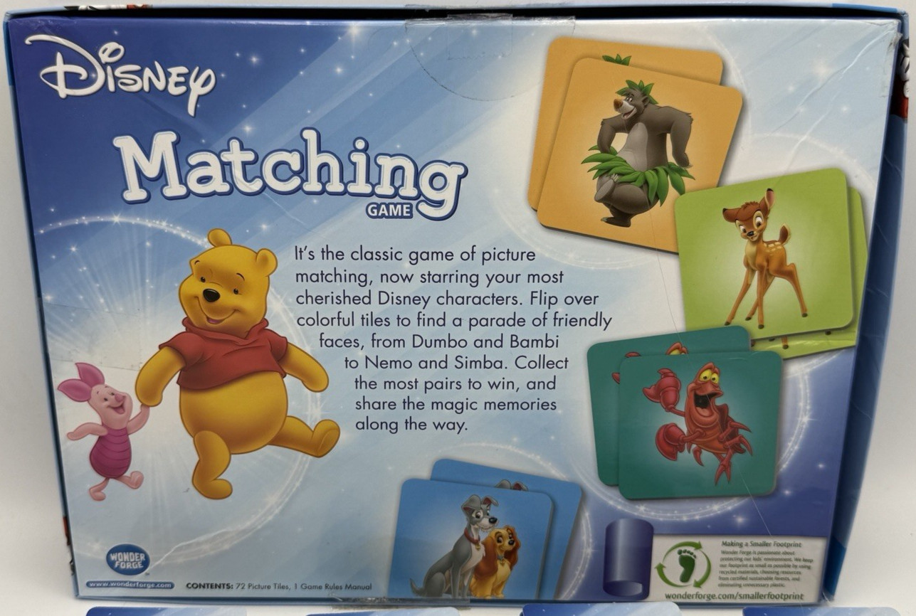 Disney Matching Game Wonder Forge Memory Game 72 Picture Tiles