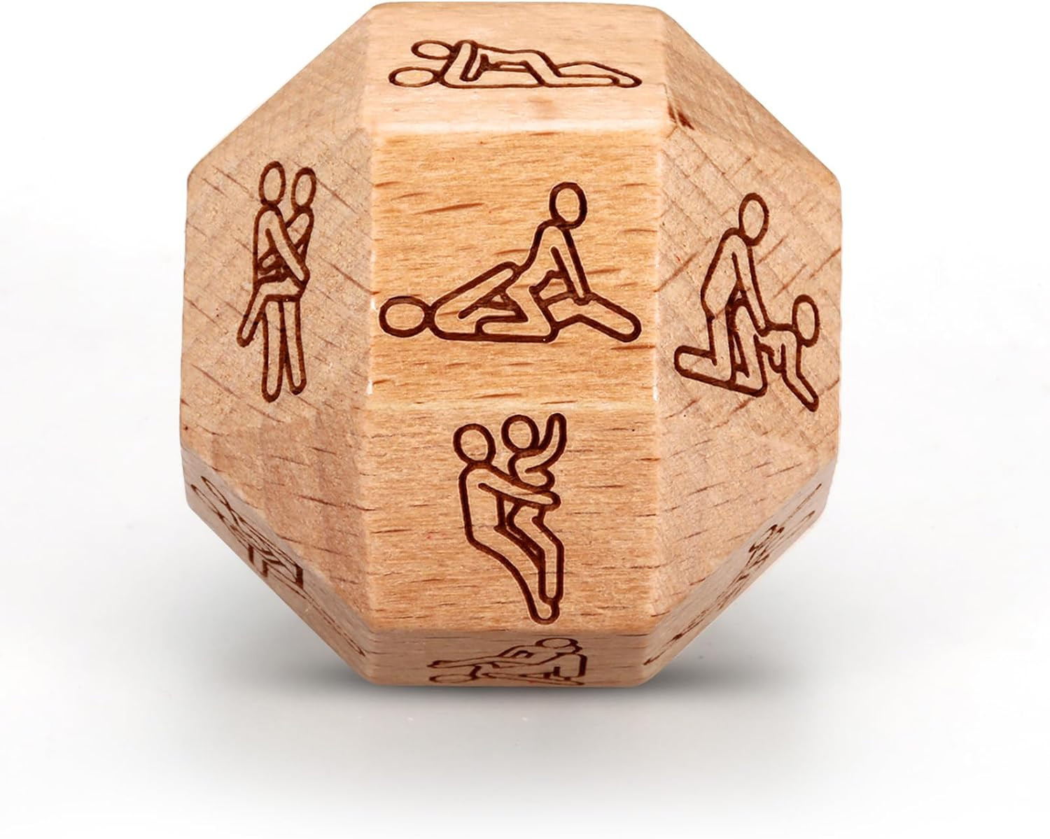 Sex Dice Game for Couples Adults 18 Sided Wood Anniversary