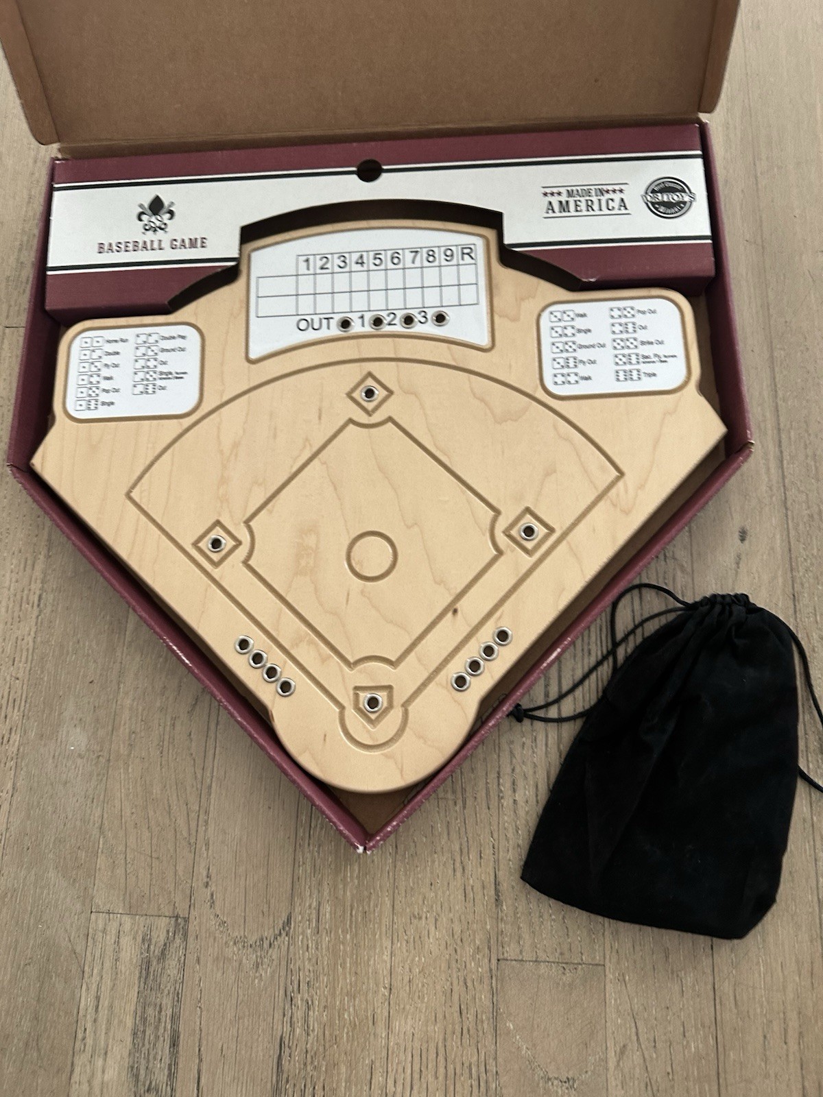 Across The Board Baseball Game Handcrafted Wood Made in USA Dr Toys Award Winner