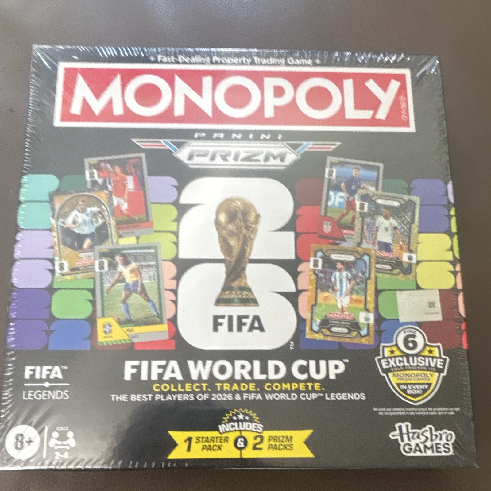 Hasbro Games Monopoly Panini Prizm FIFA World Cup Board Game Exclusive Cards