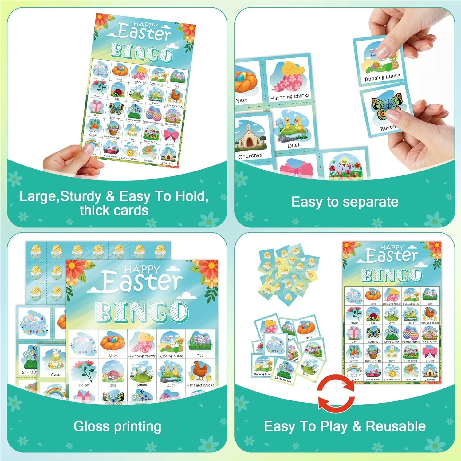 Easter Bingo Games for Kids | Easter Crafts Toys for Boys Girls Adults Teens,…