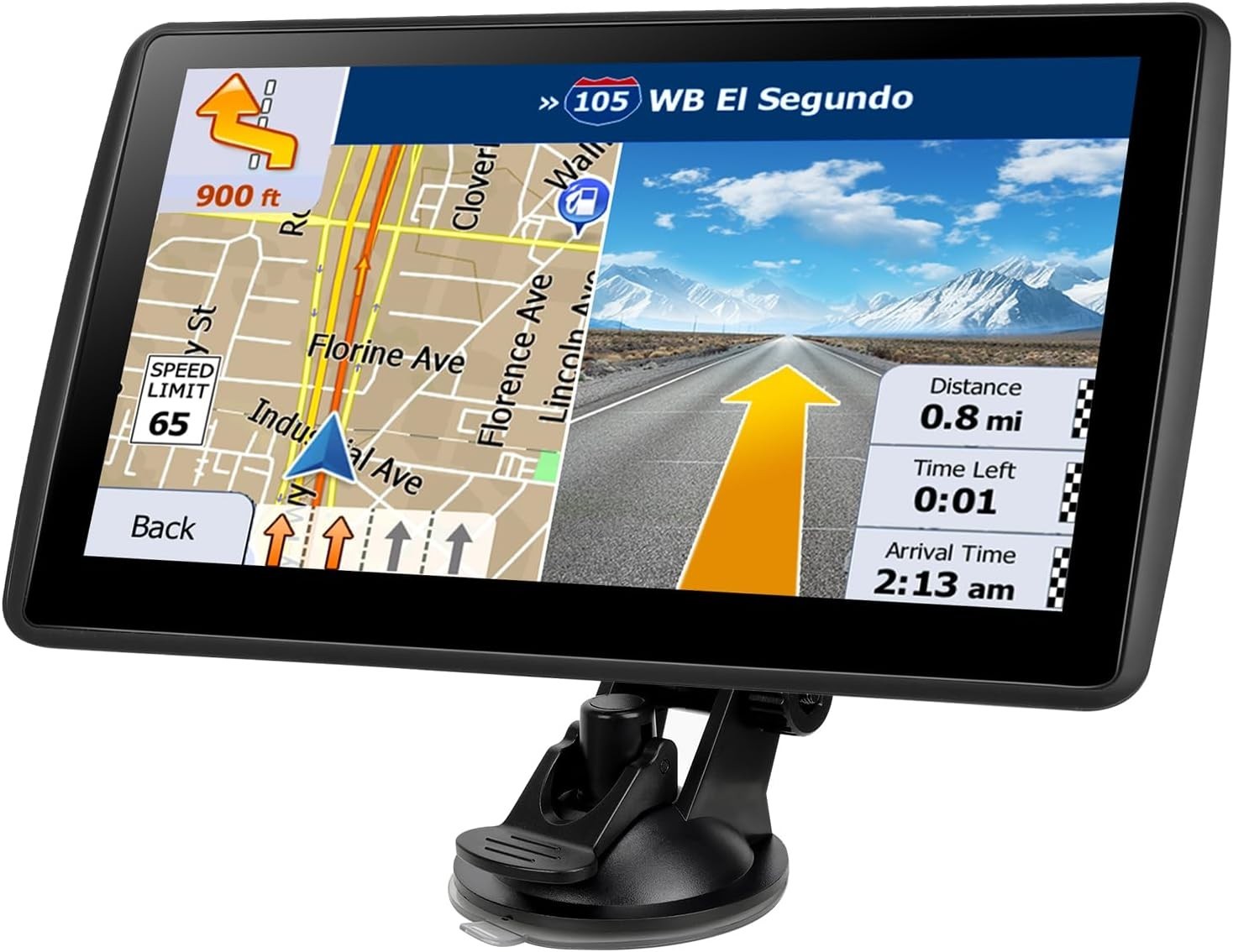 7” Car Truck GPS Navigator – Touch Screen, Voice Guidance, Preloaded Maps, Blue