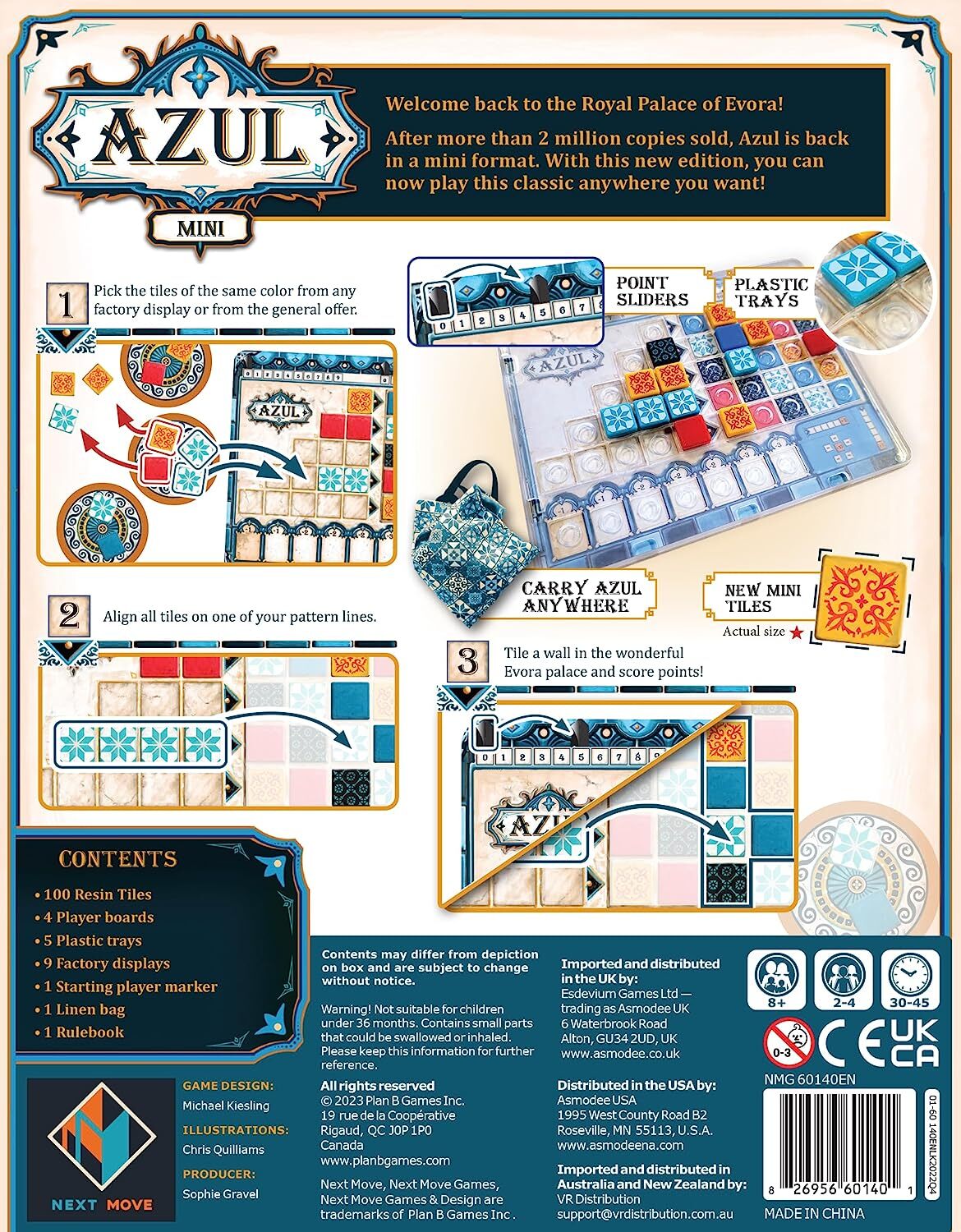 Azul Mini Board Game | Fun, Portable Tile-Placement Strategy Game