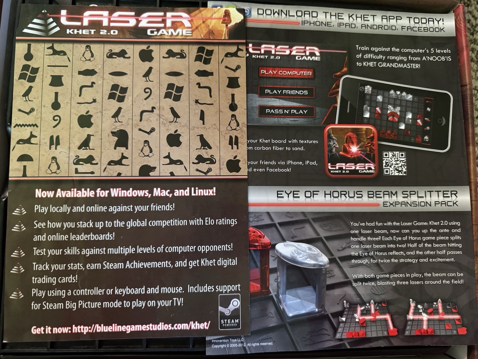 Innovention Toys Laser Khet 2.0 Strategy Board Game Real Lasers 2P,