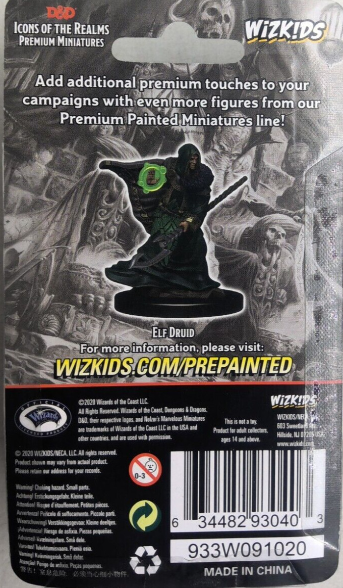 DUNGEONS & DRAGONS ICONS PREMIUM MINIATURES ~ ELF MALE DRUID