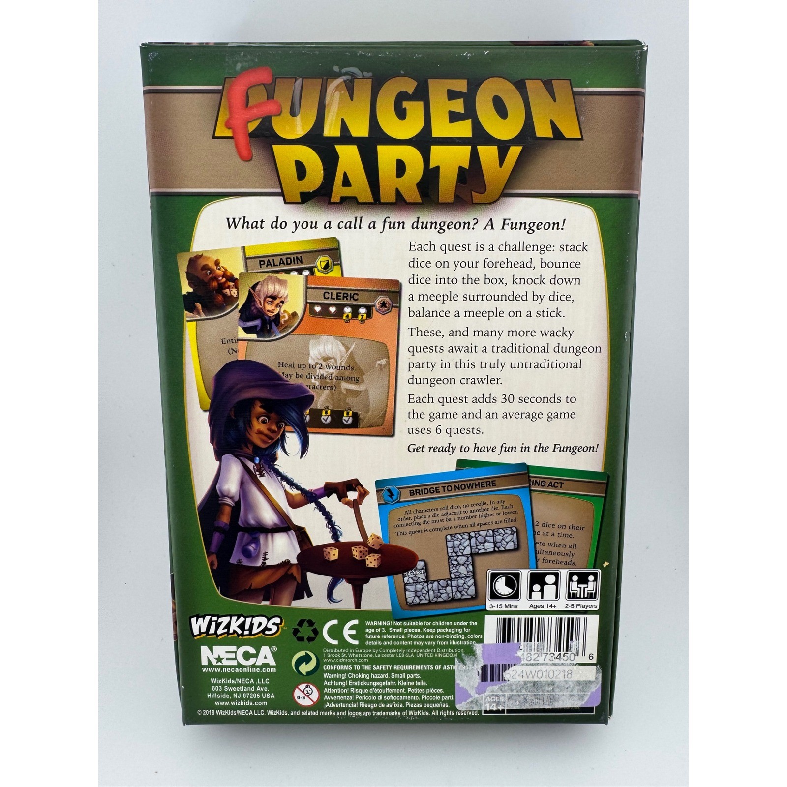 WizKids Fungeon Party Board Game Fantasy Dungeon Crawler Dexterity Party Game