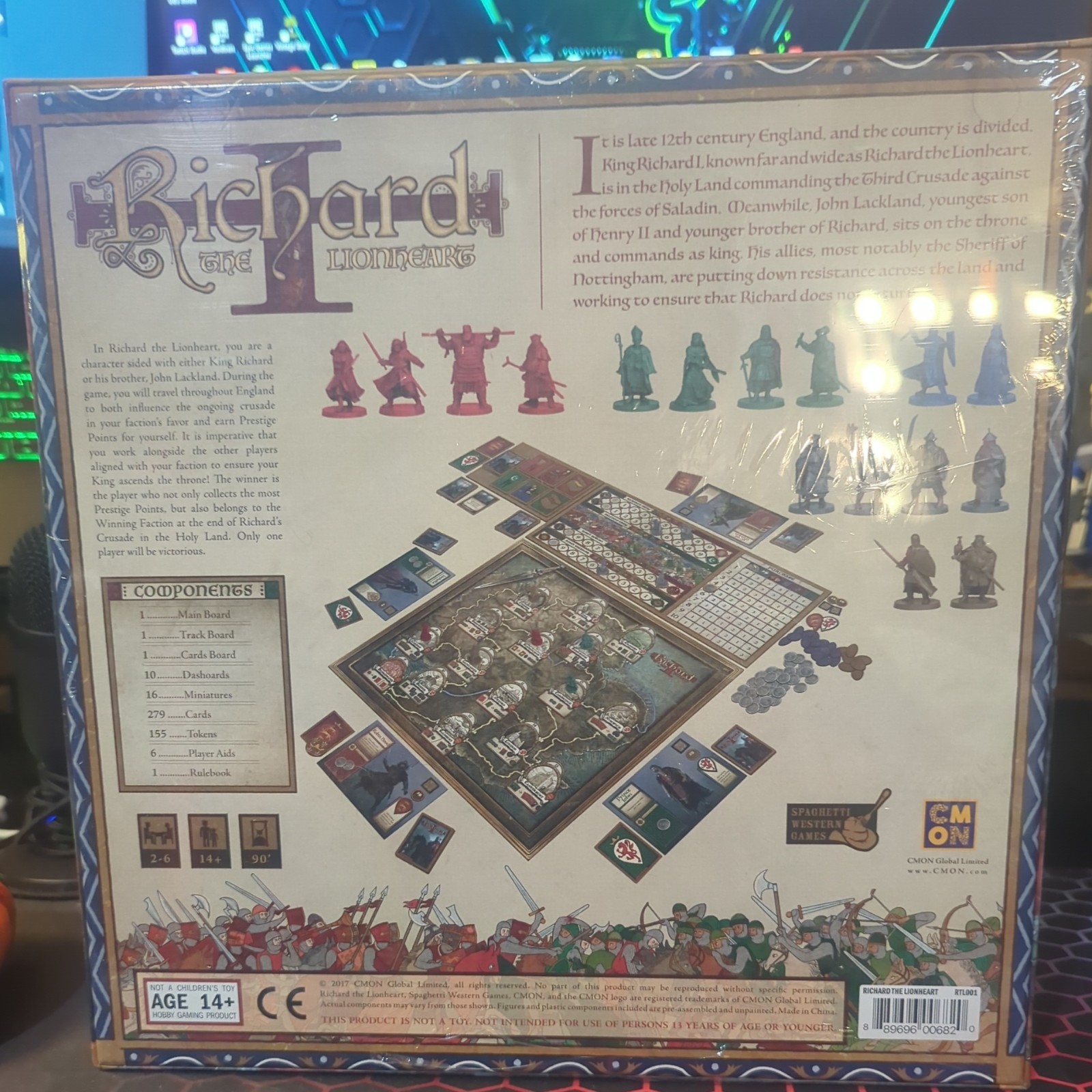 CMON Richard the Lionheart Medieval Board Game Complete 2+ Players 14+