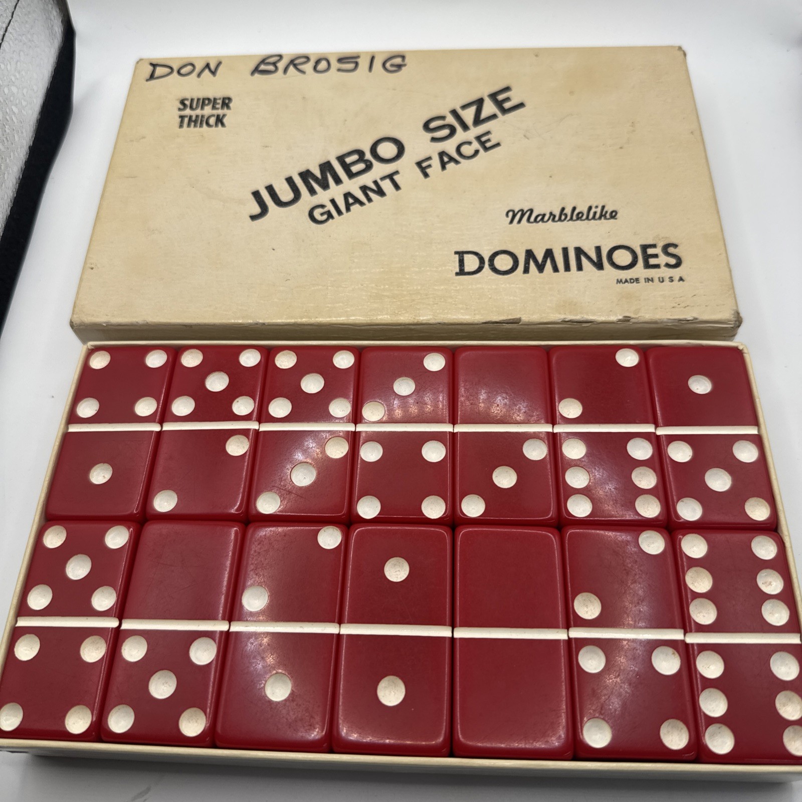 Super Thick Jumbo Size Giant Face Marblelike Dominoes (Red) By Puremco No.1632