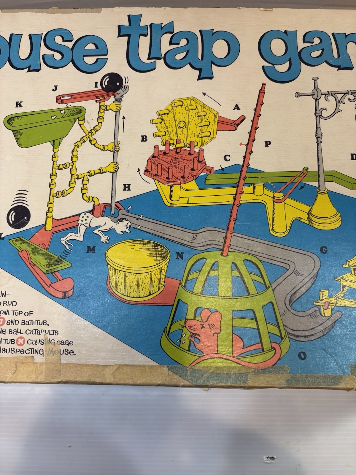 Ideal Mouse Trap Board Game 1963 Vintage Complete Set 22 x 14 x 3.5 Inch See Pic
