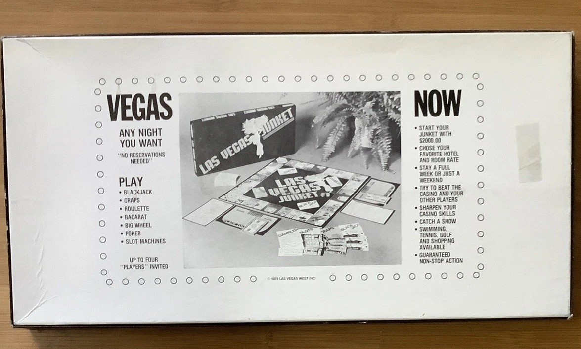 Las Vegas Junket Board Game-Cadaco-Casino Style Gaming 1979 Vintage Complete