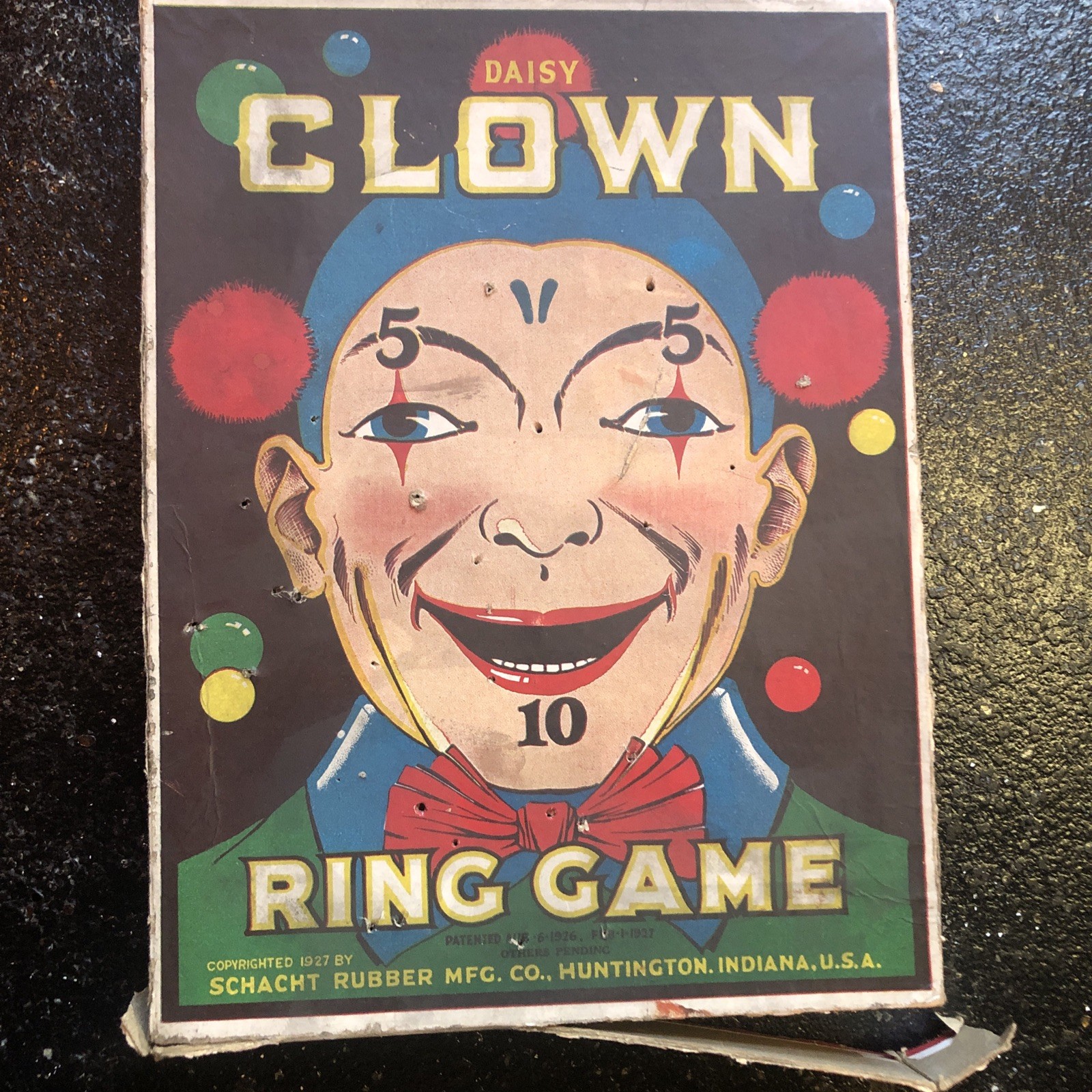 DAISY CLOWN RING GAME 1927 Ring Toss Game VERY RARE Schacht Rubber
