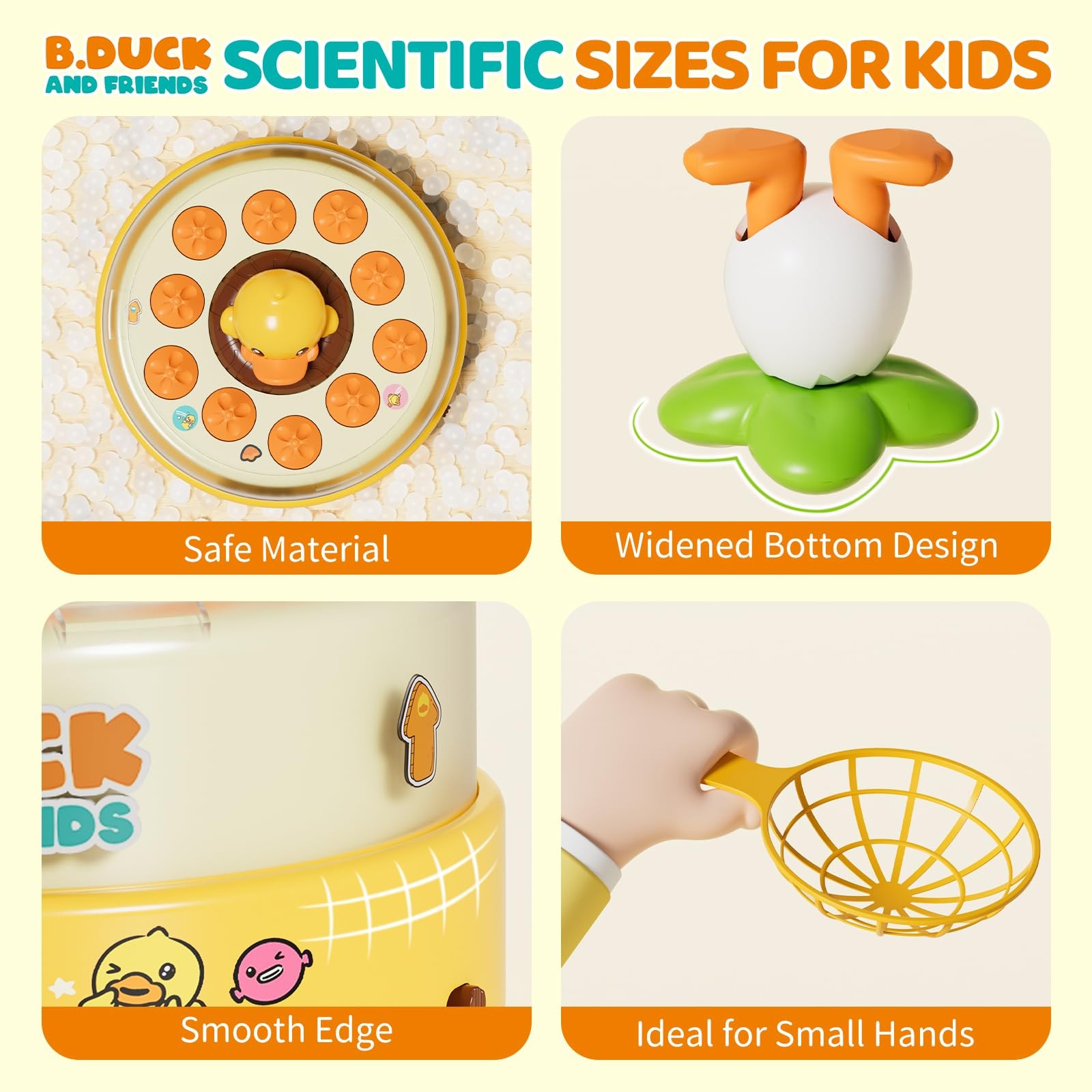 B.Duck Games, Bounce and Catch Board Game for Kids Age 4-6, Interactive & Mus…