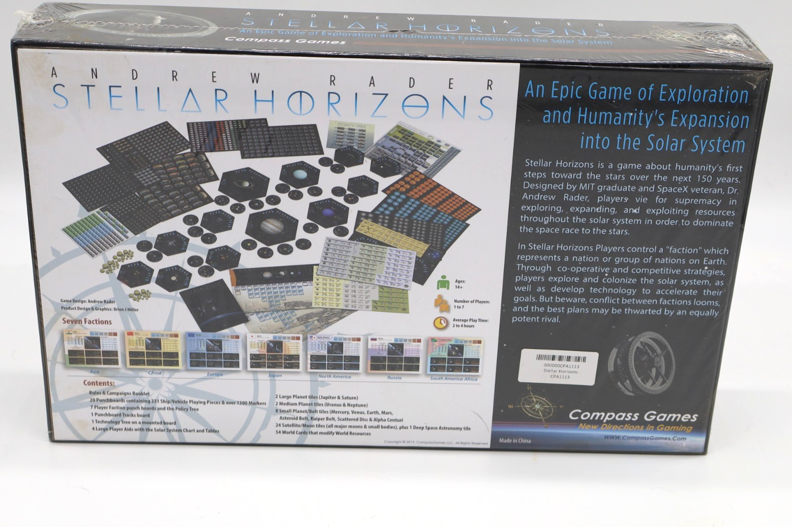 Stellar Horizons Board Game NEW Sealed Compass Games Space Strategy