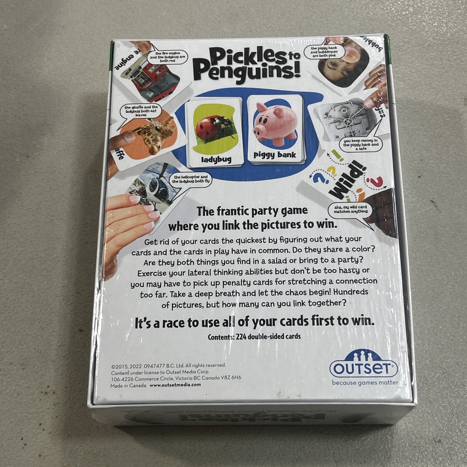 Pickles To Penguins Board Game Quick Thinking Picture Link Family Party Game NEW