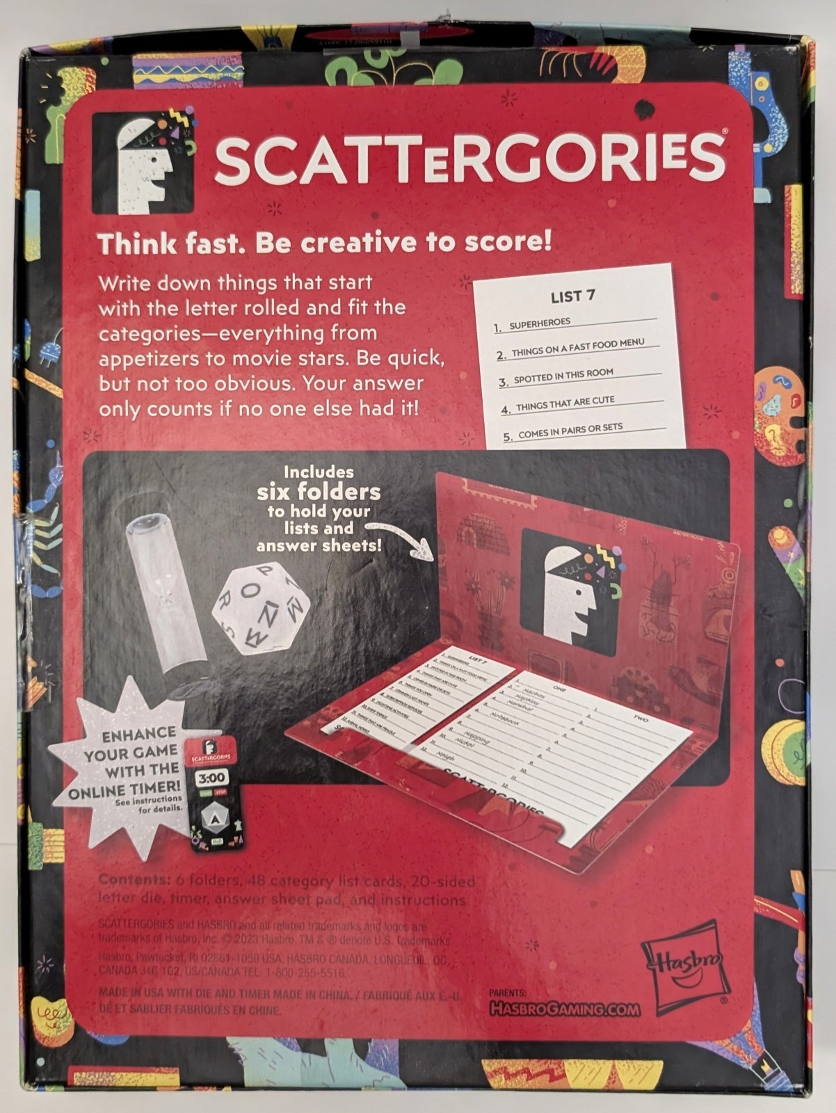 Scattergories Game The Classic Quick Wit Categories Game Hasbro