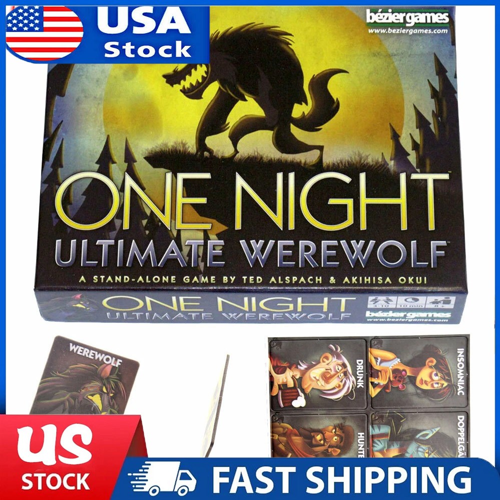 One Night Ultimate Werewolf Game, Bezier Games, Halloween Spirit,3-10 Players OY