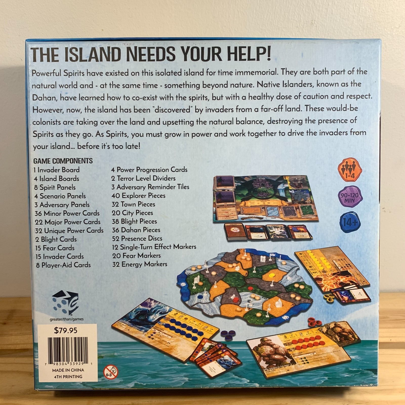Spirit Island Board Game 100% Complete Cooperative Strategy Greater Than Games