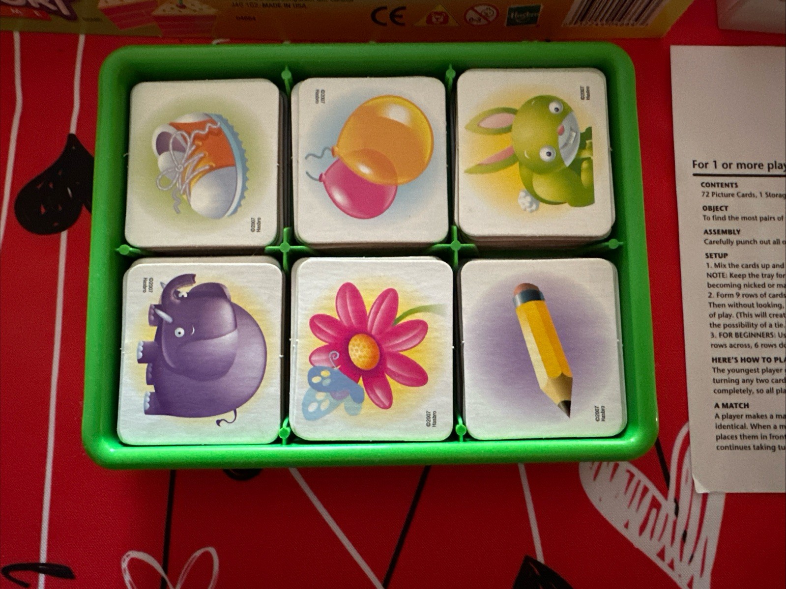 Original Memory Game Hasbro 2007 Preschool Ages 3 +, Complete