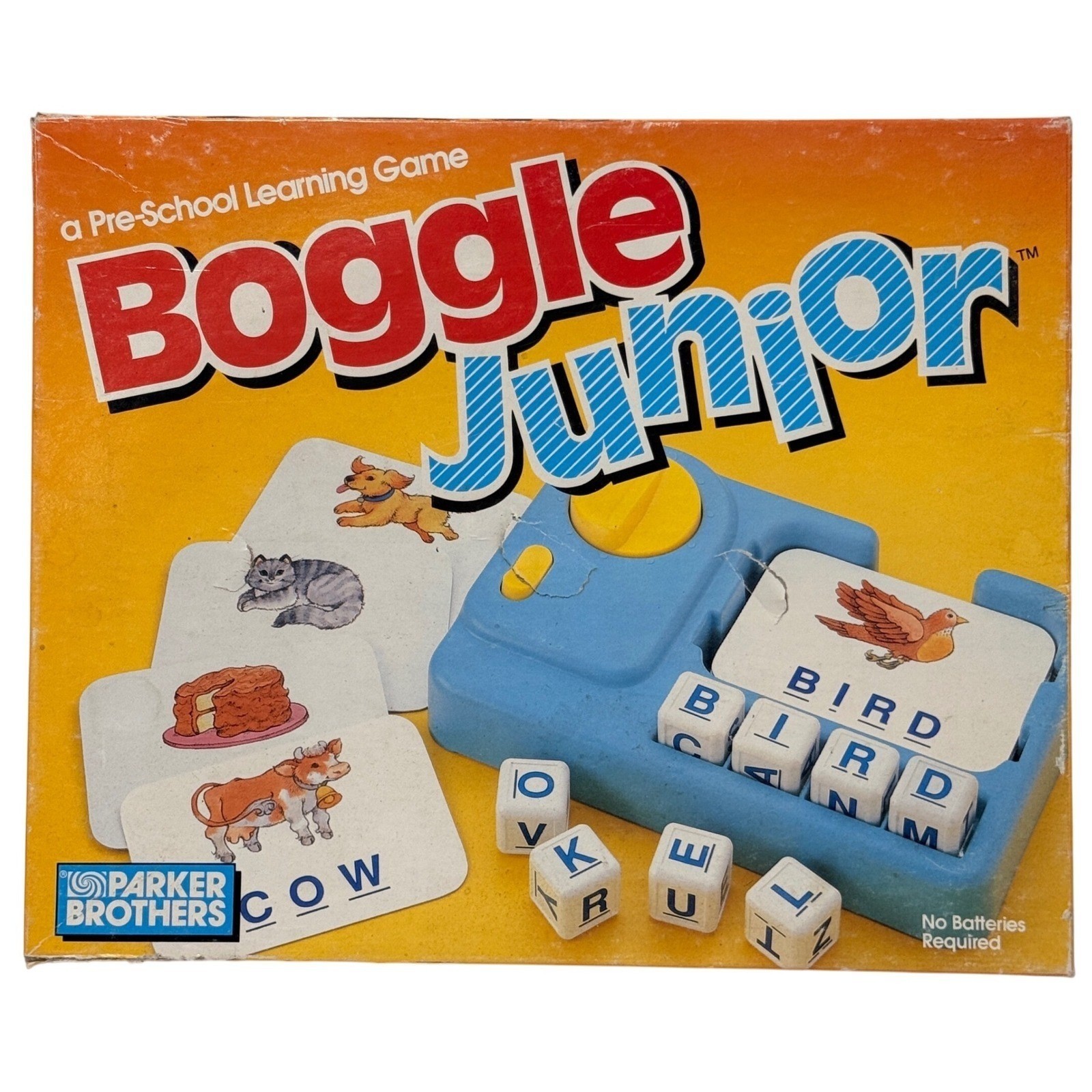 Vintage 1988 Boggle Junior Parker Brothers Pre-School Spelling Learning Game *
