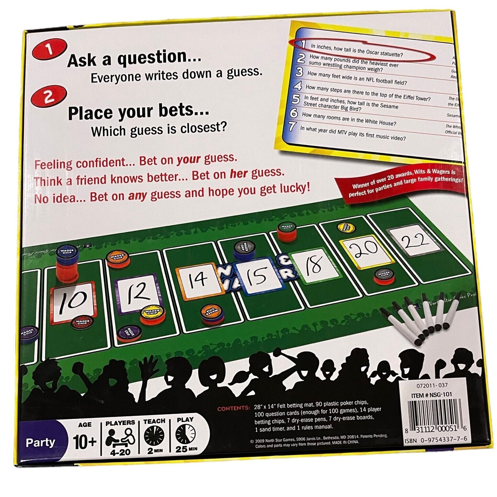 Wits and Wagers Party Game – Complete by North Star Games, 2009 Betting Trivia