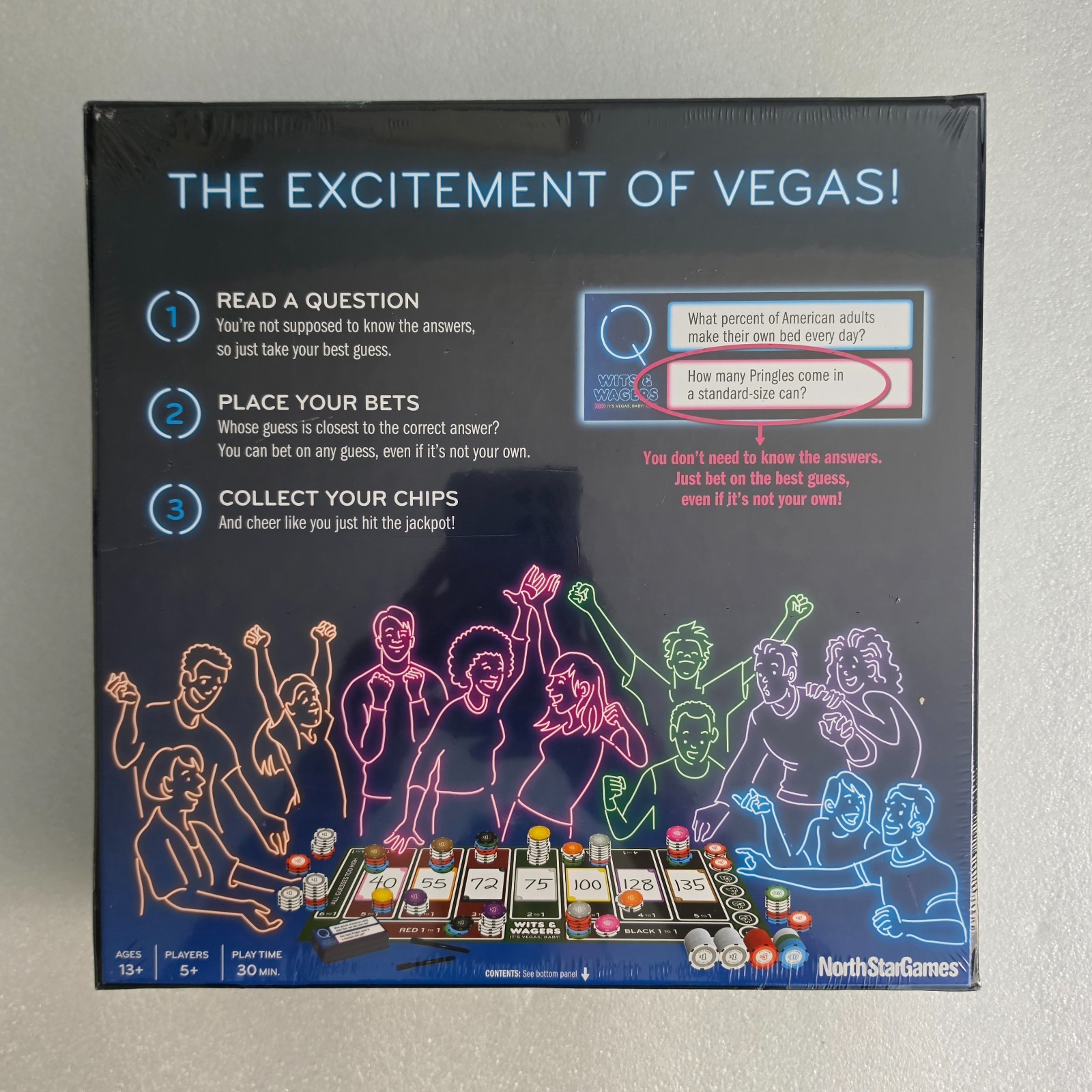 Wits & Wagers It’s Vegas Baby Party Trivia Game New Sealed North Star Games