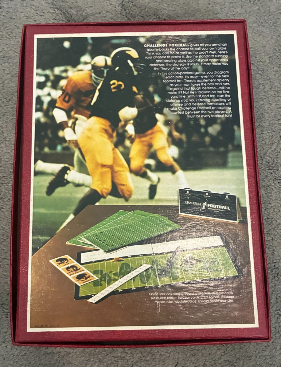 Challenge Football by 3M Games – Vintage 1972 NFL Bookshelf Game – 100% Complete