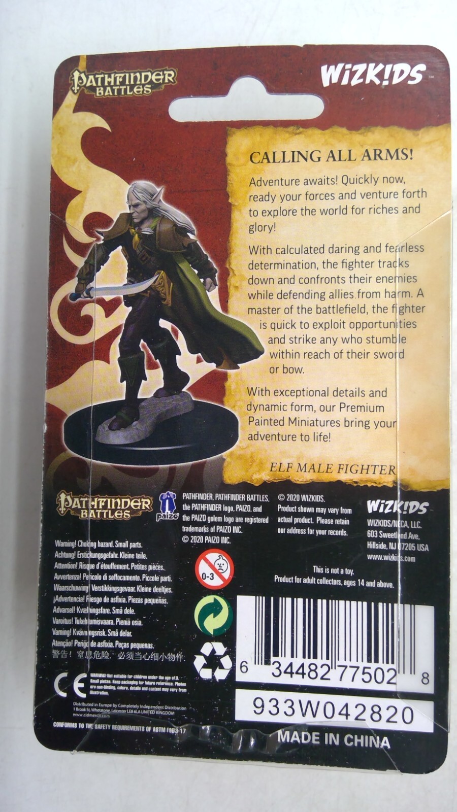 PATHFINDER BATTLES PREMIUM MINIATURE ~ ELF MALE FIGHTER