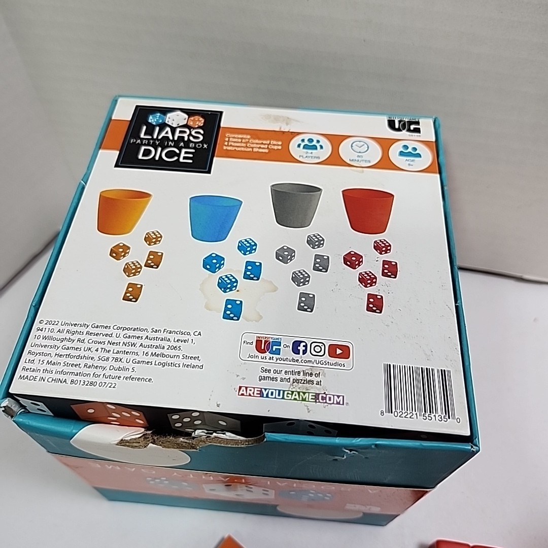 Liar’s Dice Dice Game – Party In A Box – Complete Set